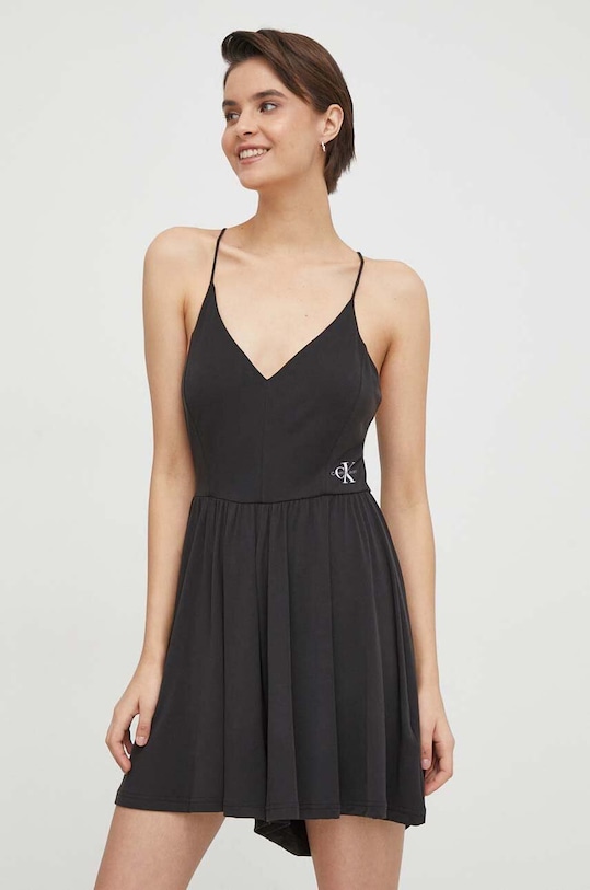 Overal Calvin Klein Jeans pletenina černá J20J223315