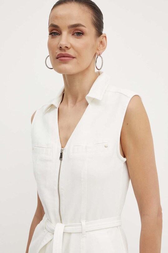 Morgan kombinezon jeansowy SHARL SHARL.OFF.WHITE biały