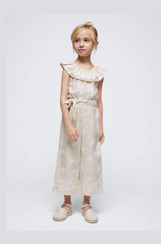 Βρεφικό λινό κοστούμι Mayoral με πρόσμιξη λινού μπεζ 3860.6F.Mini.PPYH