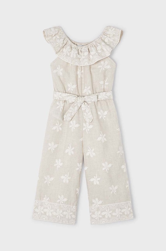 Βρεφικό λινό κοστούμι Mayoral 3860.6F.Mini.PPYH μπεζ SS24