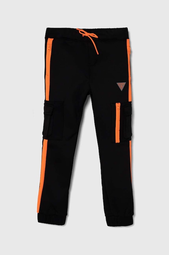 Guess spodnie dresowe dziecięce aplikacja czarny L4RQ14.KB212.PPYH