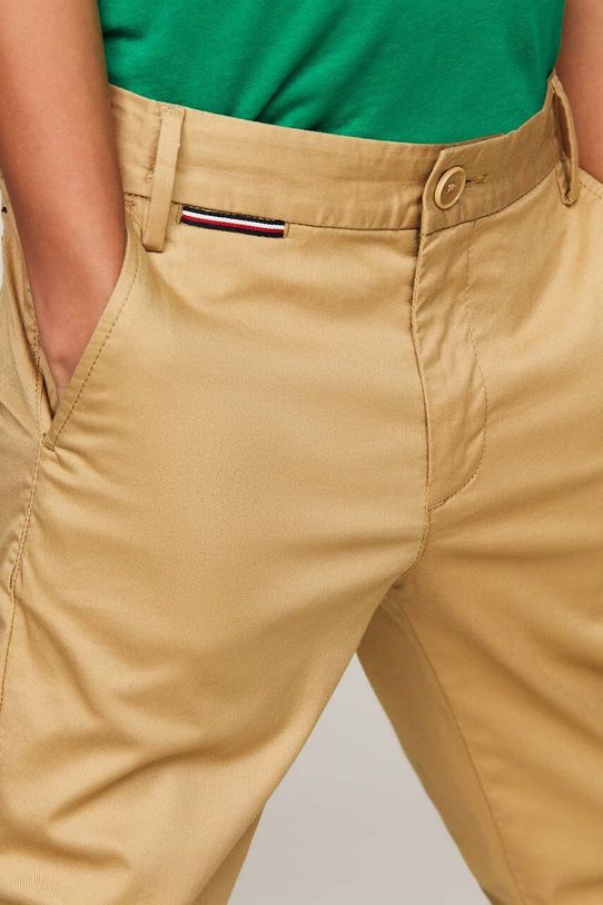 Detské nohavice Tommy Hilfiger KB0KB08609.128.176.PPYH žltá