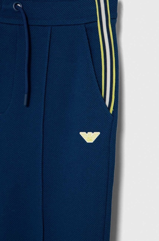 Băieți Emporio Armani pantaloni de trening din bumbac pentru copii 3D4PJB.3J5TZ bleumarin