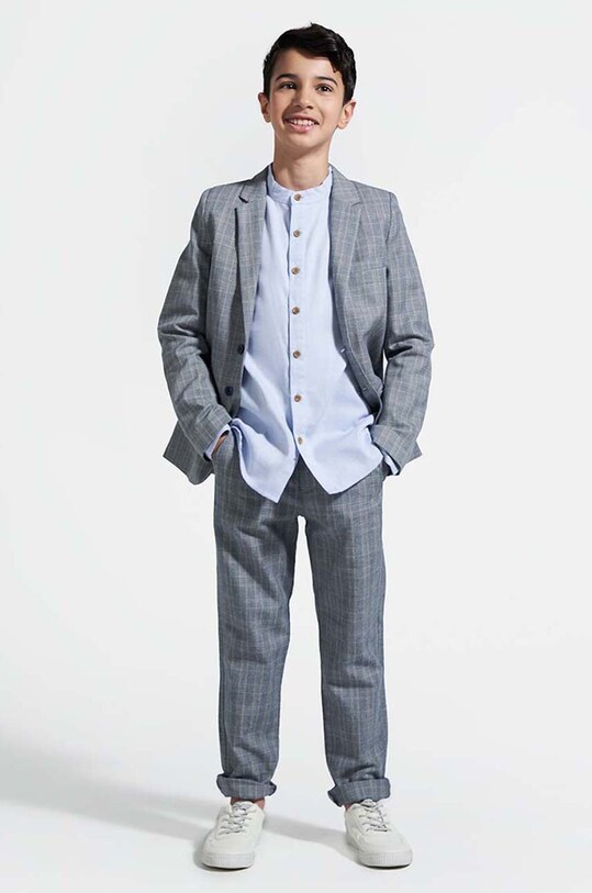 Coccodrillo gyerek nadrág vászonkeverékből len szállal szürke WC4119108EJB