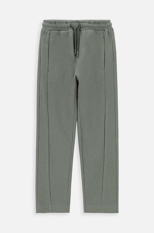 Dětské bavlněné tepláky Coccodrillo pletenina zelená WC4120106NAK