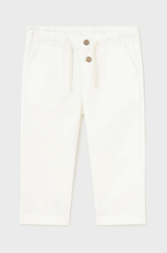 Mayoral pantaloni cu amestec de in pentru copii cu un amestec de in alb 1541.3C.Baby.PPYH