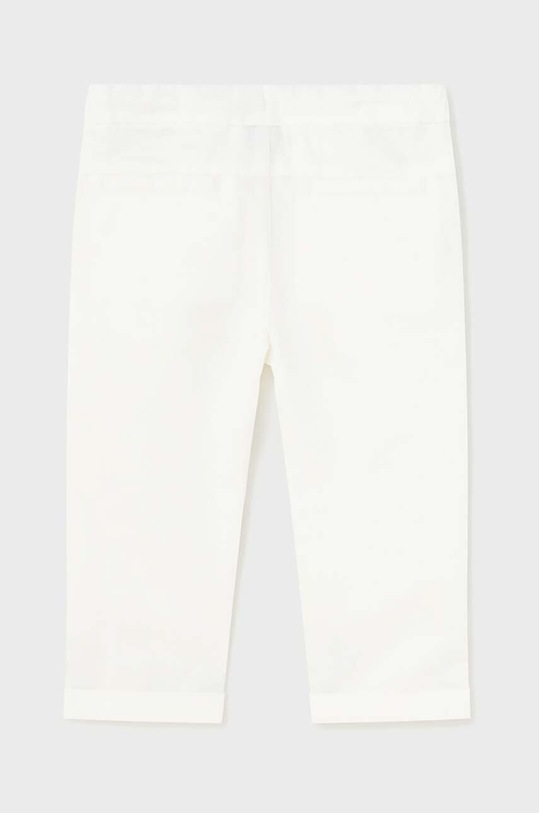 Mayoral pantaloni cu amestec de in pentru copii 1541.3C.Baby.PPYH alb SS24