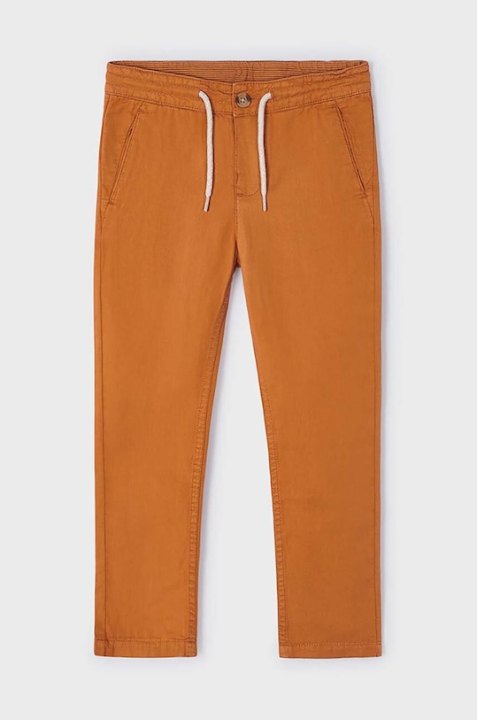 Детские бюки с примесью льна Mayoral с добавлением льна оранжевый 3527.5F.Mini.PPYH