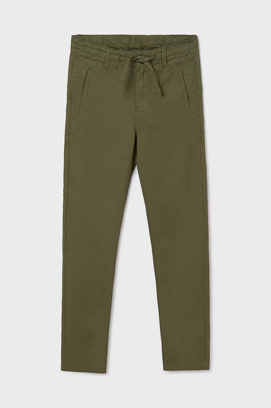 Mayoral pantaloni cu amestec de in pentru copii panza verde 6506.7D.Junior.PPYH