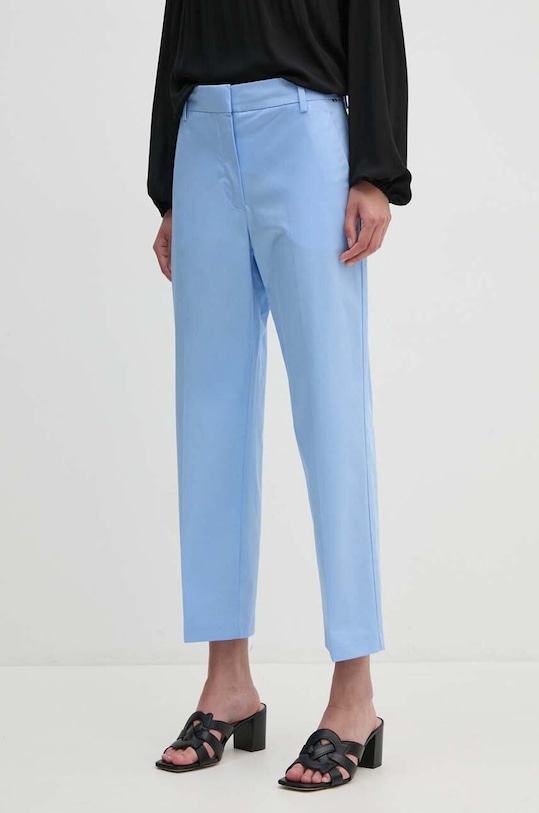 Kalhoty Tommy Hilfiger high modrá WW0WW40504