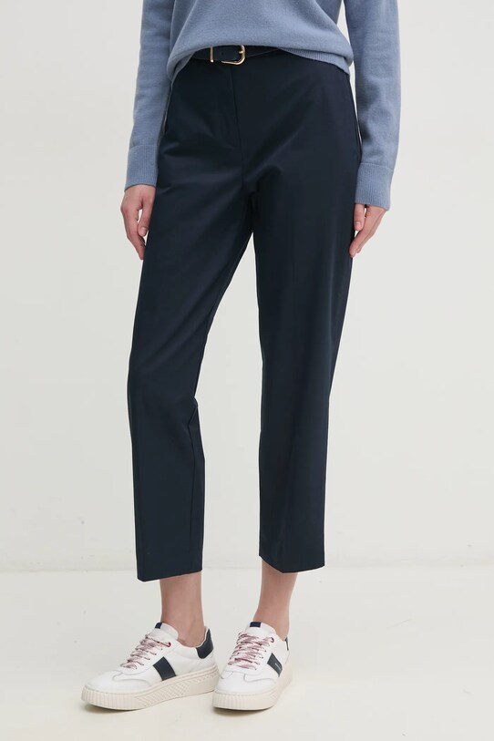 Hlače Tommy Hilfiger bez uzorka mornarsko plava WW0WW40504