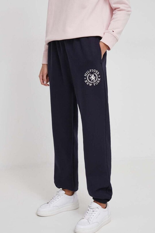 Donji dio trenirke Tommy Hilfiger pletivo mornarsko plava WW0WW40601