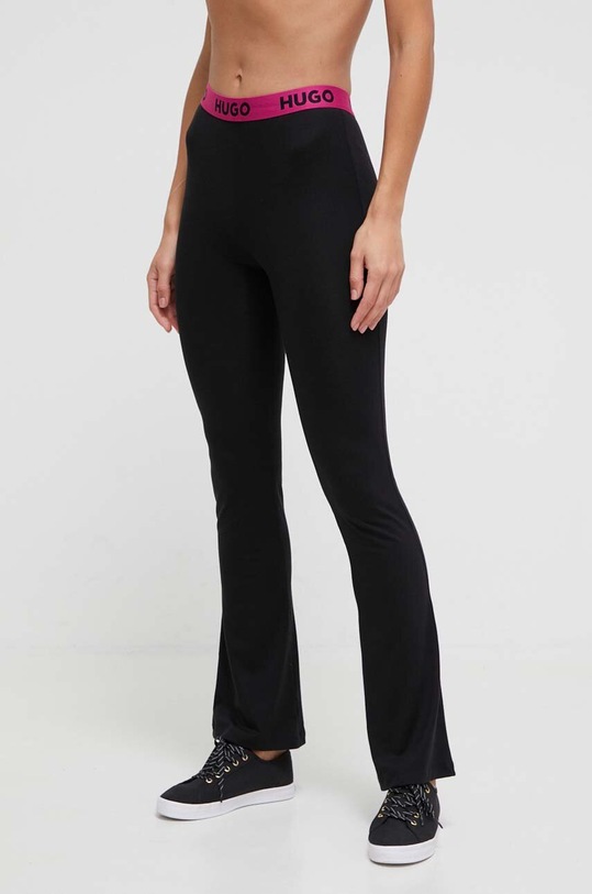 HUGO legginsy z elastanem czarny 50508697