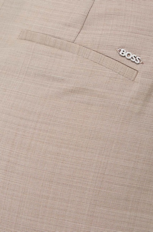 Вовняні штани BOSS бежевий 50505608