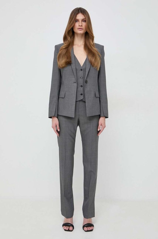 BOSS spodnie wełniane 50506958 szary SS24