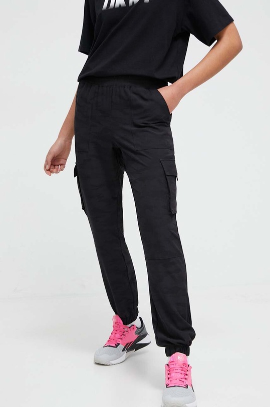 Dkny spodnie wzorzyste czarny DP3P3383