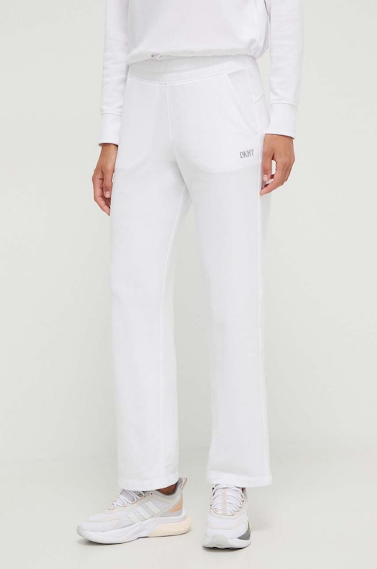 Dkny spodnie dresowe dzianina biały DP3P3406