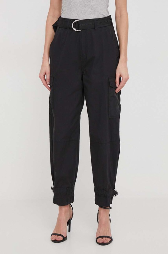 Dkny spodnie z elastanem czarny E3KK0VDZ