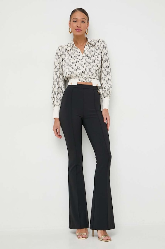 Elisabetta Franchi spodnie PA02641E2 czarny SS24