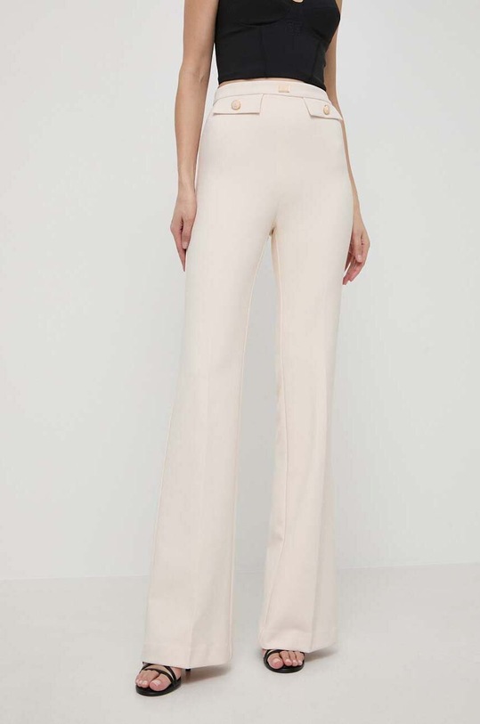 Elisabetta Franchi spodnie z elastanem beżowy PA02941E2