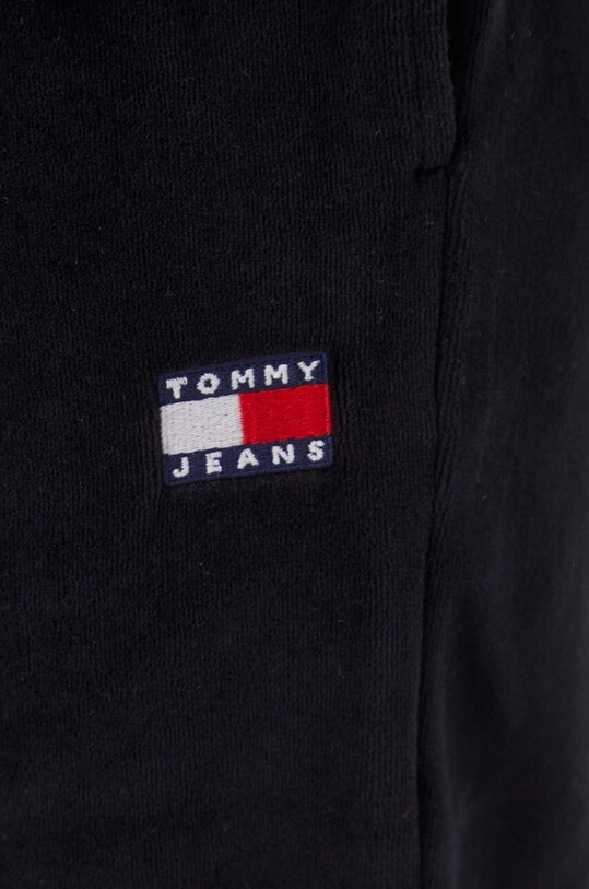 Tommy Jeans pantaloni de trening din velur negru DW0DW17537