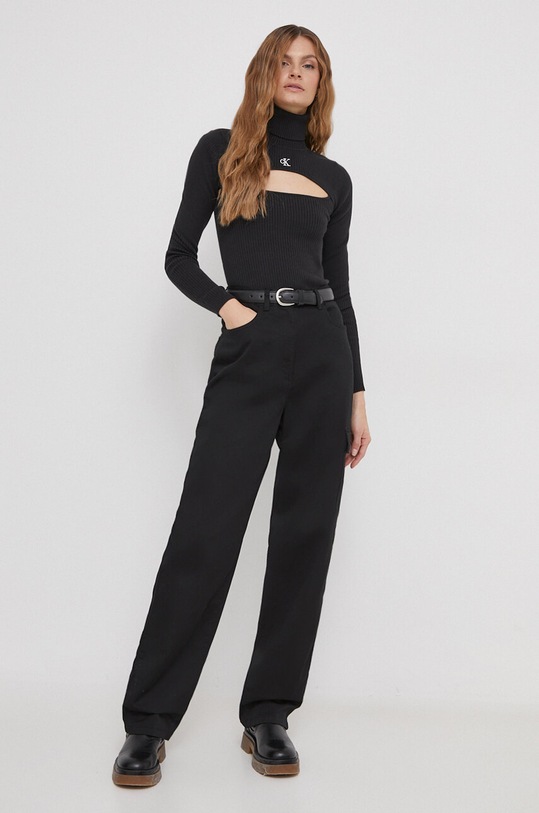 Hlače Calvin Klein Jeans J20J221297 črna SS24