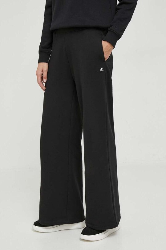 Παντελόνι φόρμας Calvin Klein Jeans ψηλή μαύρο J20J222597