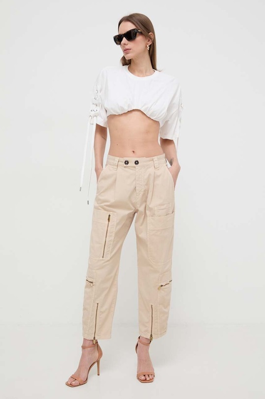 Pinko spodnie 102947.A1M4 beżowy SS24