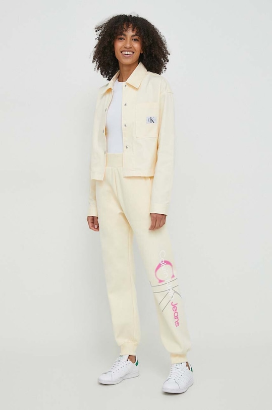 Calvin Klein Jeans pantaloni de trening J20J222606 galben SS24