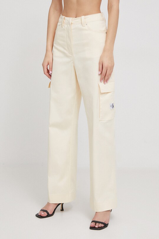 Штани Calvin Klein Jeans прямий бежевий J20J222607