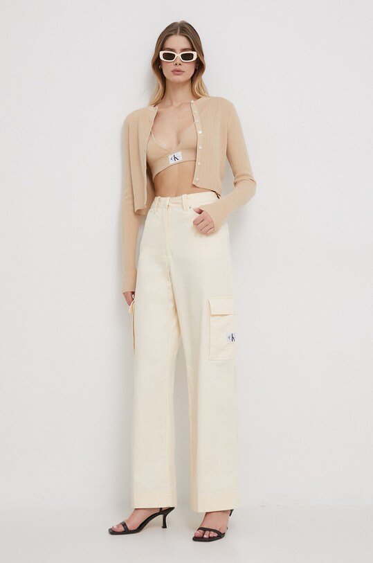 Штани Calvin Klein Jeans J20J222607 бежевий SS24