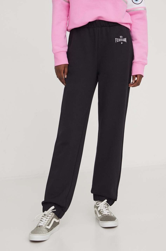 Chiara Ferragni pantaloni de trening din bumbac bumbac negru 76CBAC01