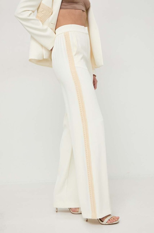 Twinset spodnie tkanina beżowy 241TP2241