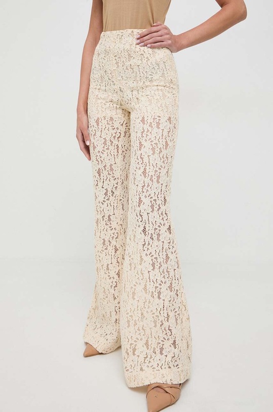 Twinset spodnie tkanina beżowy 241TP2513
