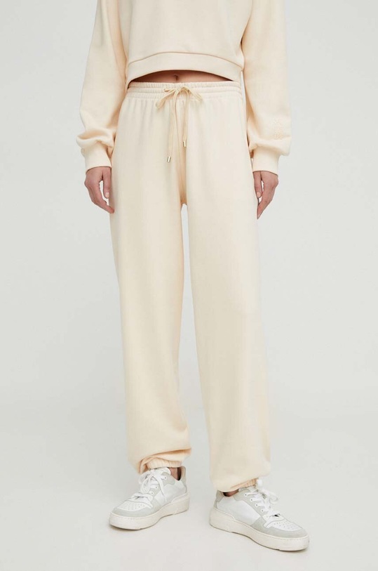 Patrizia Pepe spodnie dresowe dzianina beżowy 8P0575.J174