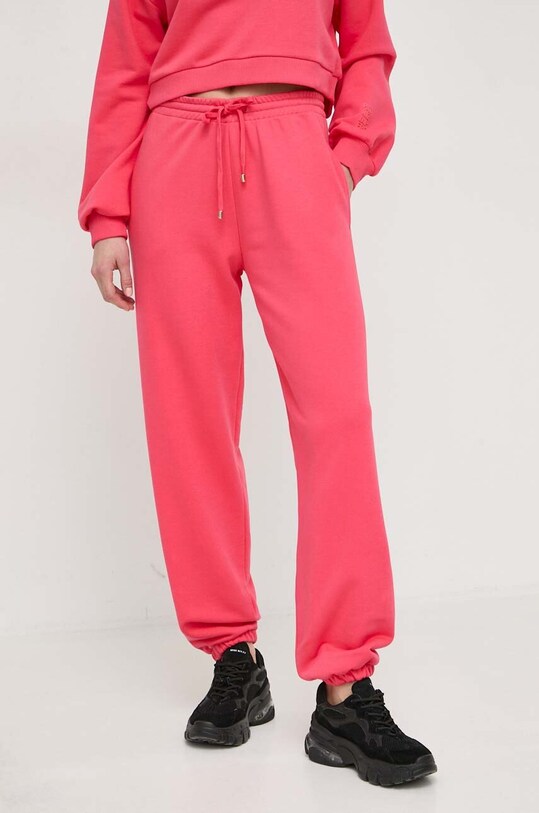 Patrizia Pepe pantaloni de trening tricotaj roz 8P0575.J174