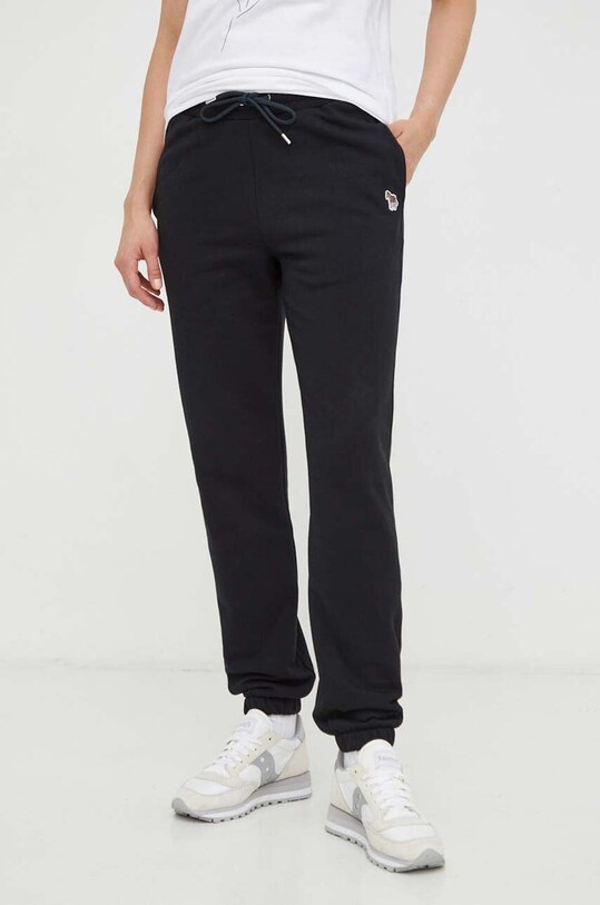 PS Paul Smith spodnie dresowe bawełniane aplikacja czarny W2R.313T.M20616