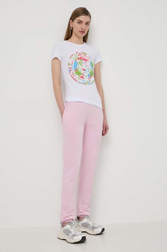 PLEIN SPORT pantaloni de trening din bumbac SADC.WJT1853.SJO001N roz SS24