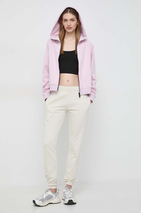 PLEIN SPORT pantaloni de trening din bumbac SADC.WJT1853.SJO001N bej SS24