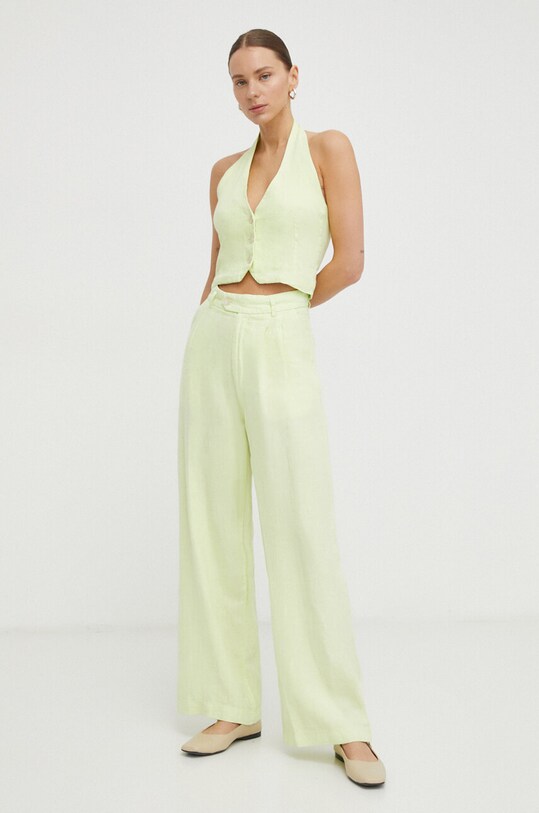 Plátěné kalhoty Alohas R100446 zelená SS24