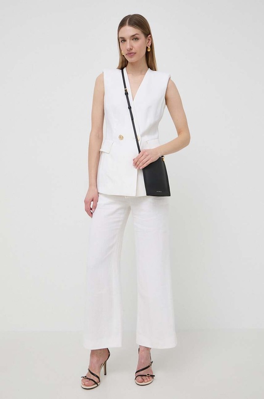 Luisa Spagnoli spodnie lniane 540912 beżowy SS24