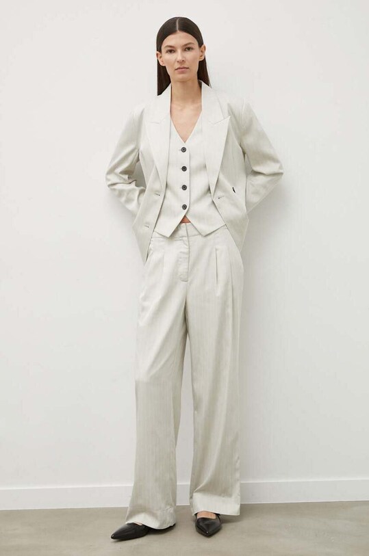 Брюки Bruuns Bazaar PinBBMadelie pants прямой серый BBW3832