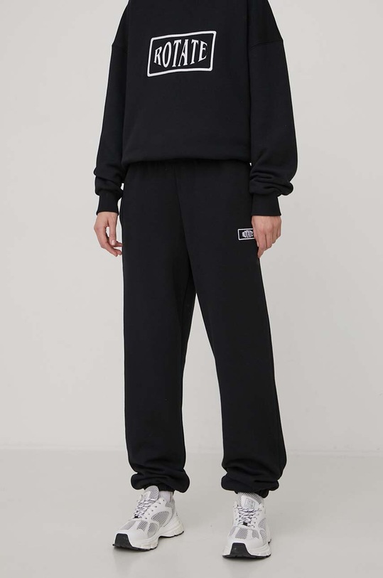 Rotate spodnie dresowe bawełniane dzianina czarny 700350100