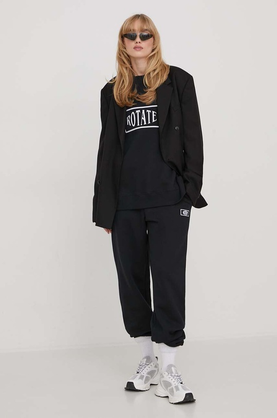 Rotate spodnie dresowe bawełniane 700350100 czarny SS24
