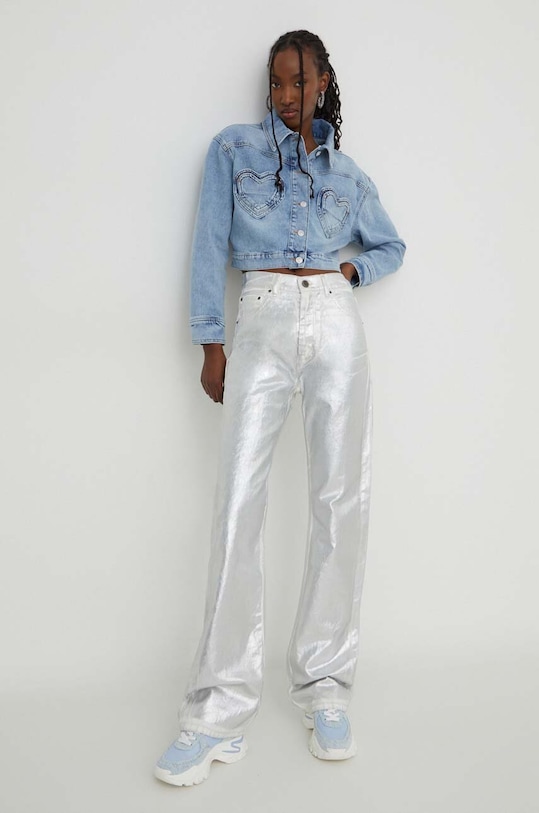 Rotate jeansy 1117802667 srebrny SS24