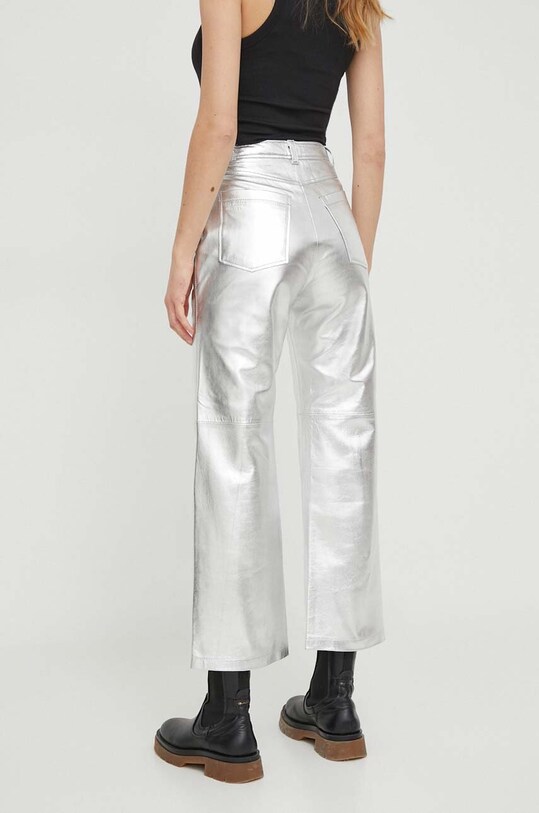 Одяг Шкіряні штани Pepe Jeans SASHA SILVER PL211694 срібний