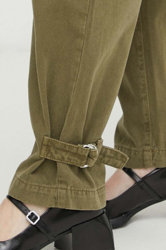 BA&SH pantaloni de bumbac 1E24MARO verde