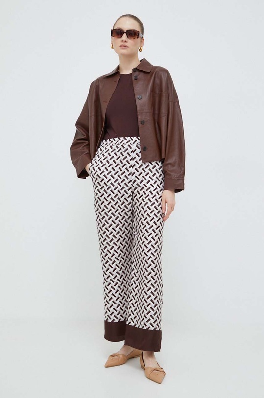Max Mara Leisure spodnie jedwabne 2416131017600 multicolor SS24