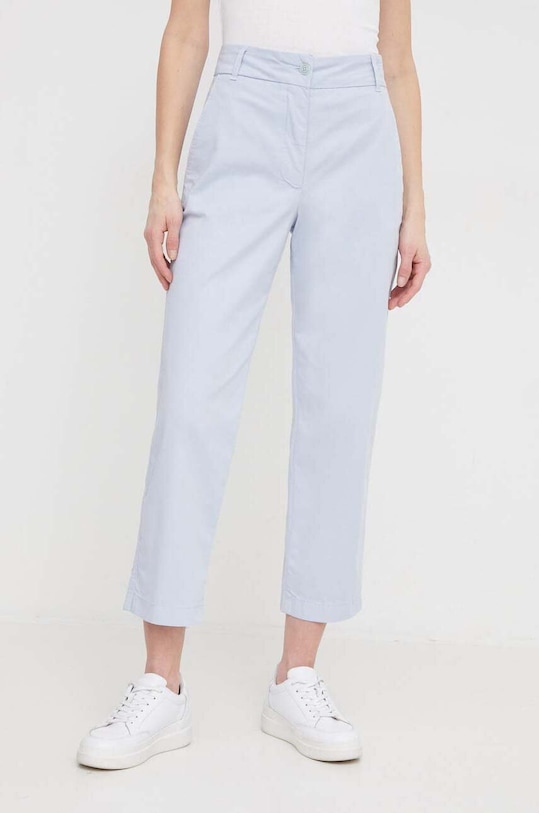 Kalhoty Tommy Hilfiger high modrá WW0WW41352