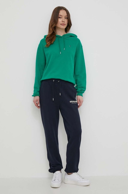 Bavlněné tepláky Tommy Hilfiger WW0WW41572 námořnická modř SS24